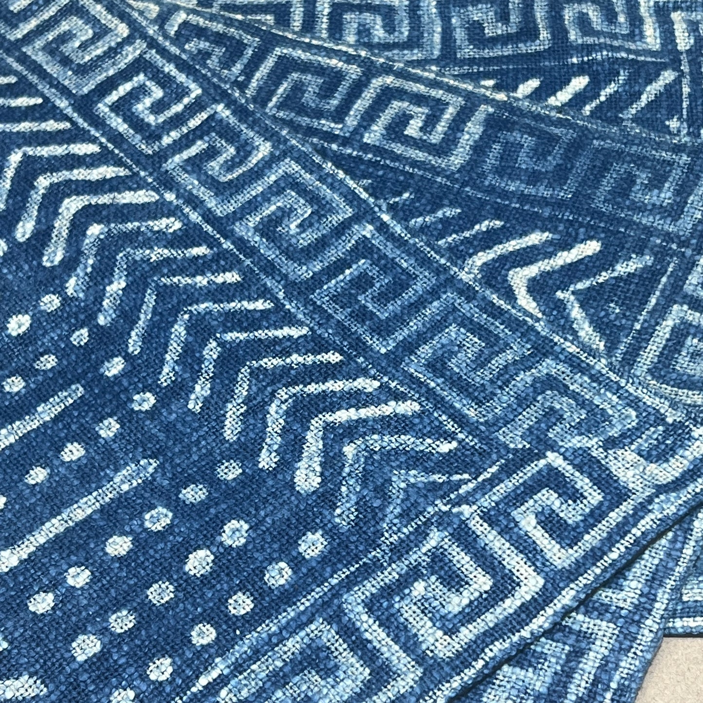 Natural Indigo Block Print Placemats | Dots