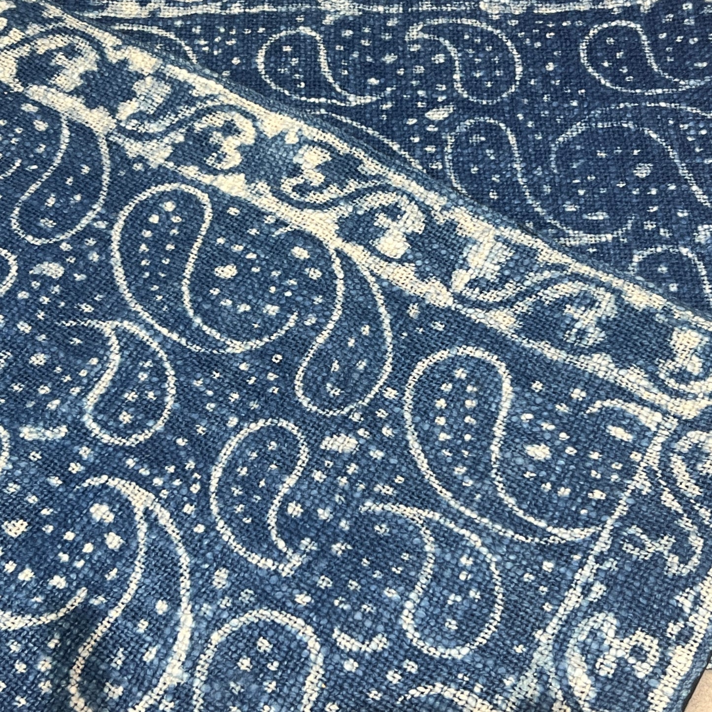 Natural Indigo Block Print Placemats | Paisley