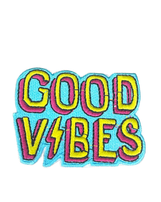 Hand Embroidered Good Vibes Patches