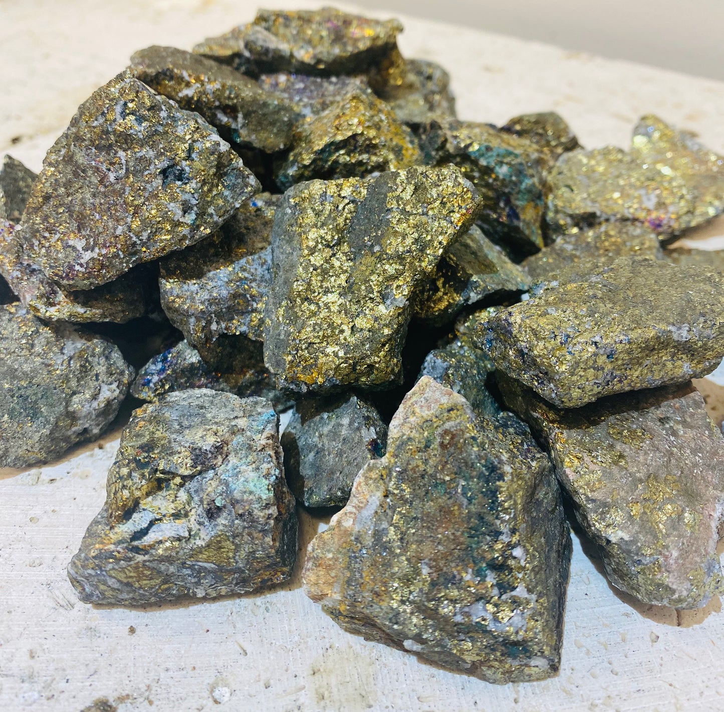 Large Raw Chalcopyrite Peacock Ore Pyrite Pieces