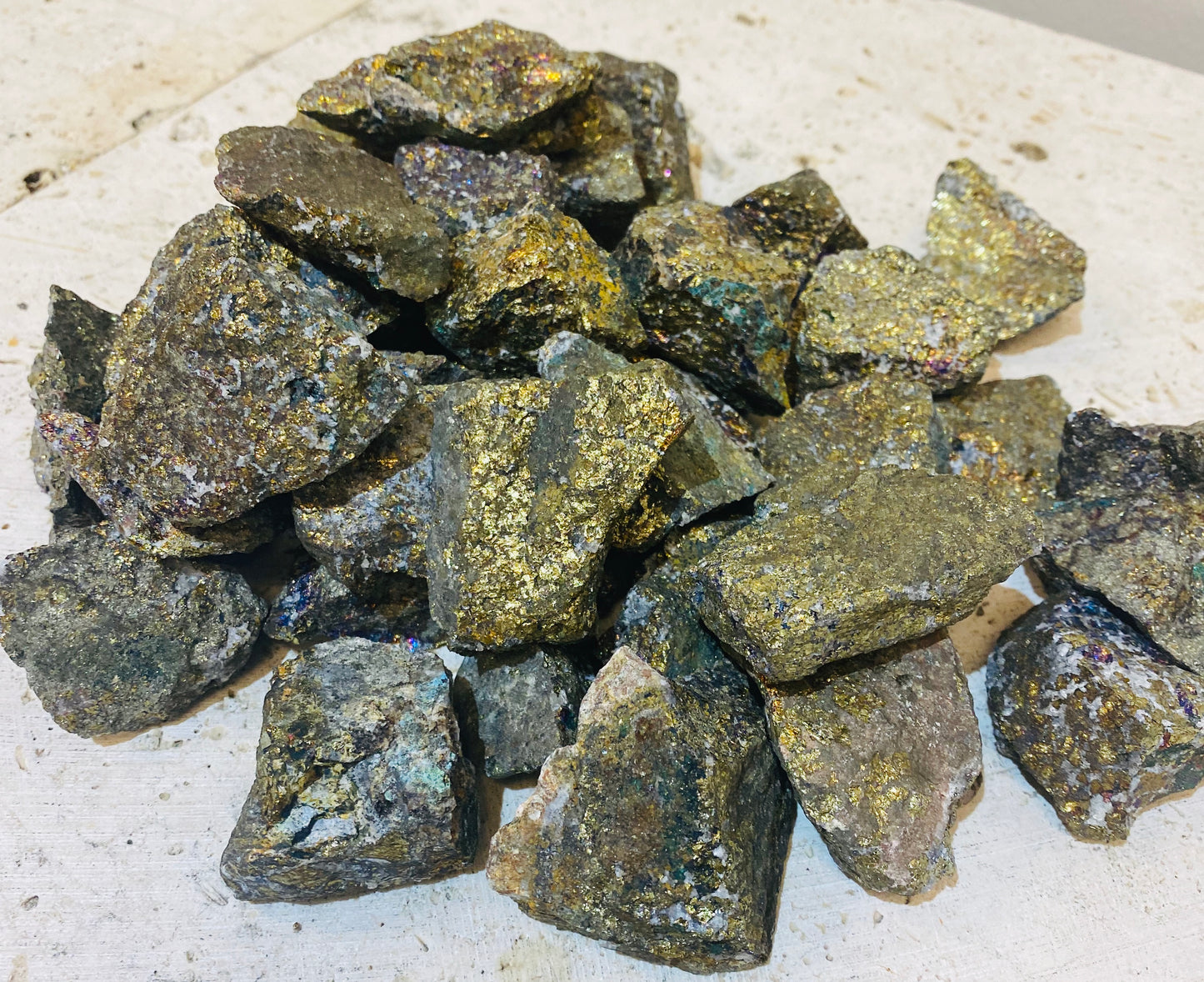 Large Raw Chalcopyrite Peacock Ore Pyrite Pieces