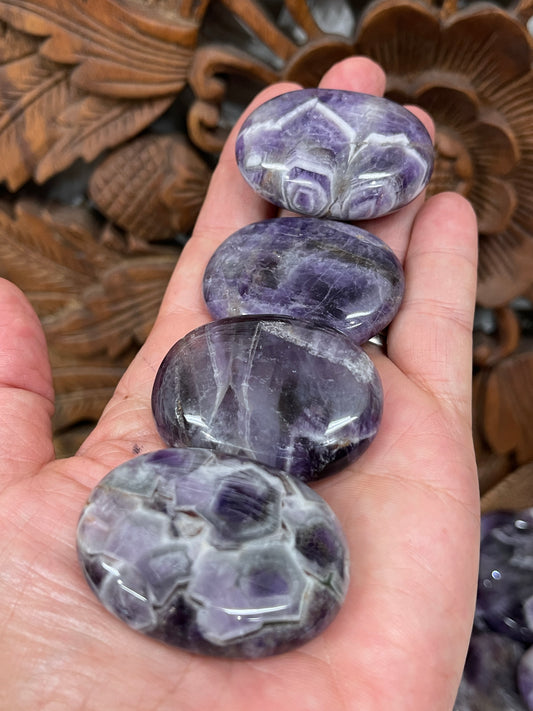 Chevron Amethyst Palm Stone & Worry Stones