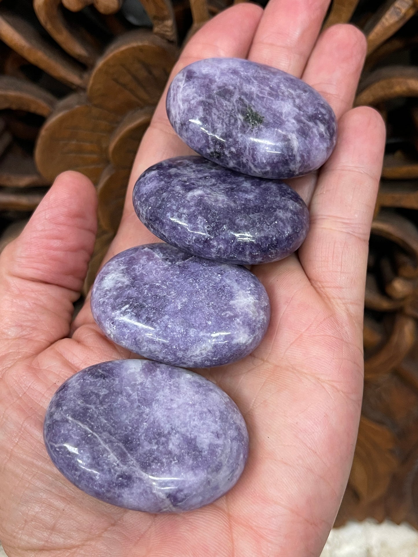 Lepidolite Palm Stones & Worry Stones