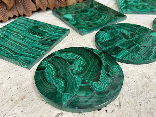 Malachite Coasters or Cleansing tiles from Africa