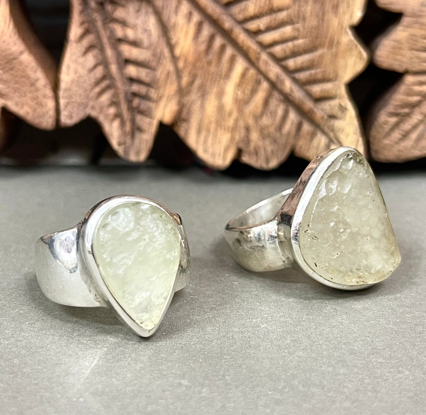 Raw Libyan Glass Rings - Transformation Stone