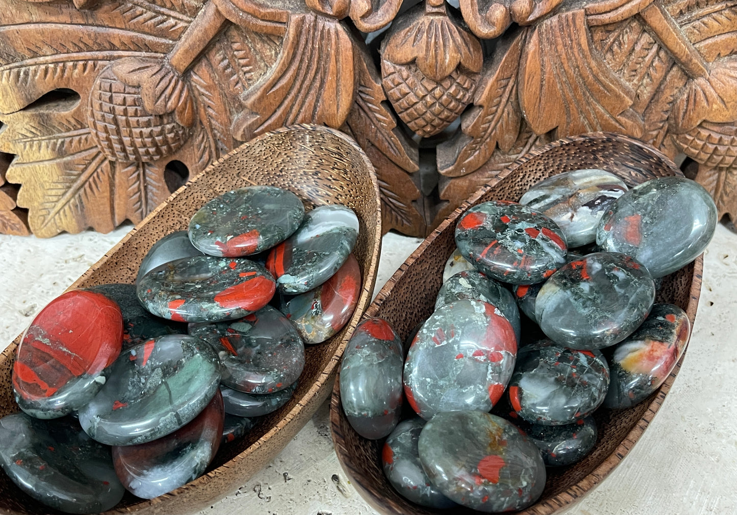Bloodstone Palm Stones & Worry Stones