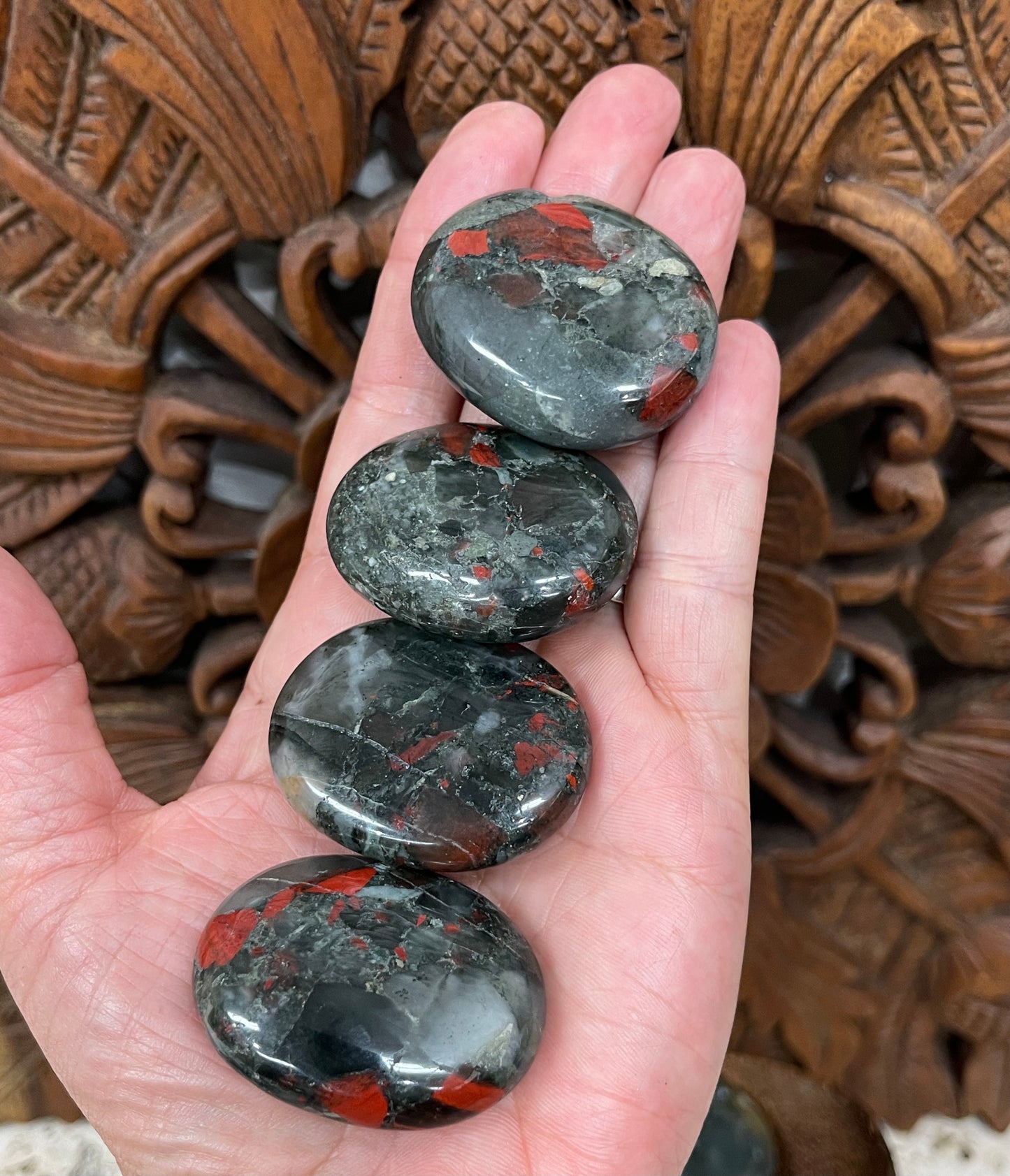 Bloodstone Palm Stones & Worry Stones