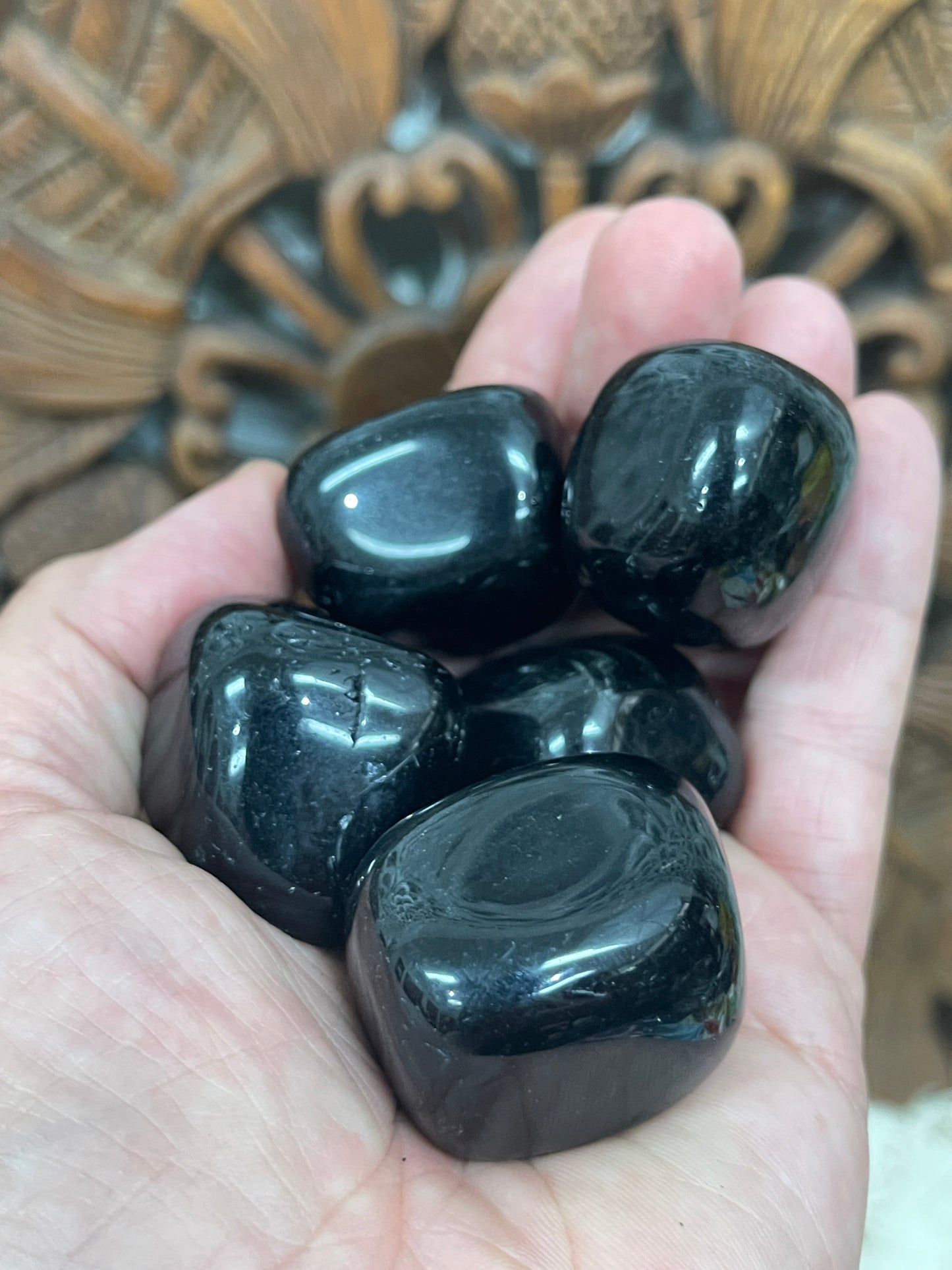 Black Obsidian Tumbled Stones from Mexico - 2 sizes