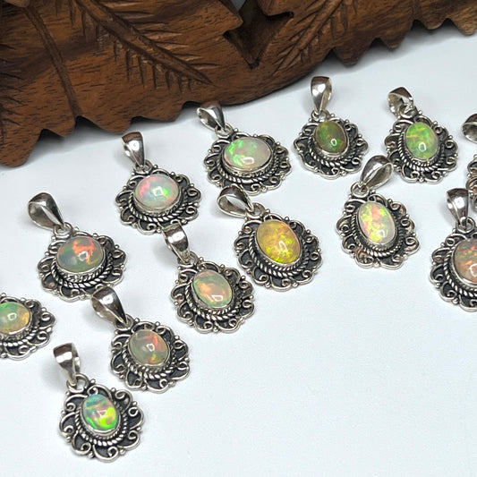 Natural Ethiopian Opal Pendants