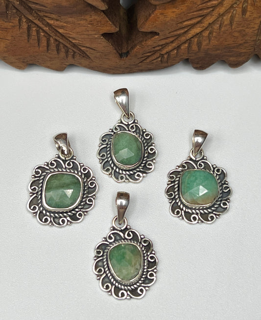 Faceted Emerald Pendants