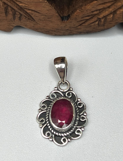 Faceted Ruby Pendants