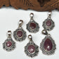Checker Cut Ruby Pendants