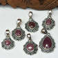 Checker Cut Ruby Pendants