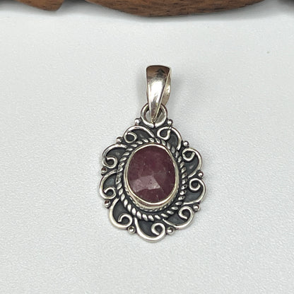 Checker Cut Ruby Pendants