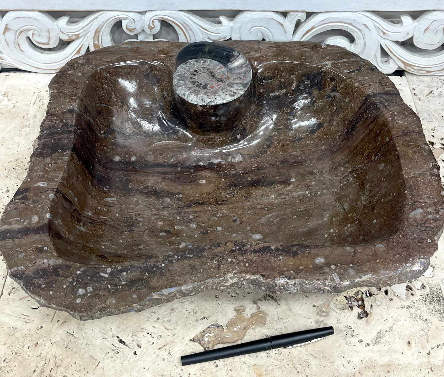 Large Ammonite fossil Jewelry / Key Bowls