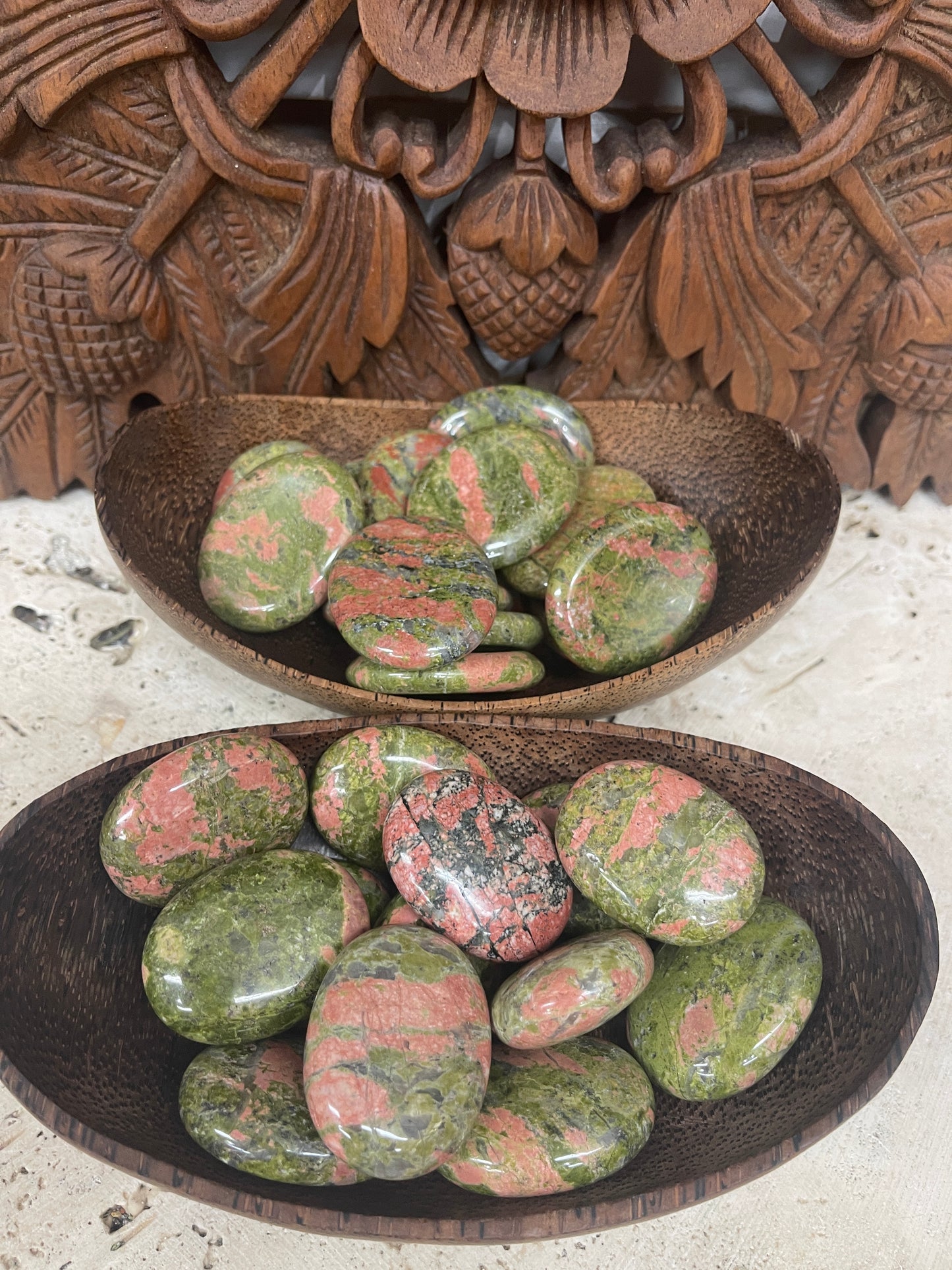 Unakite Palm Stones & Worry Stones