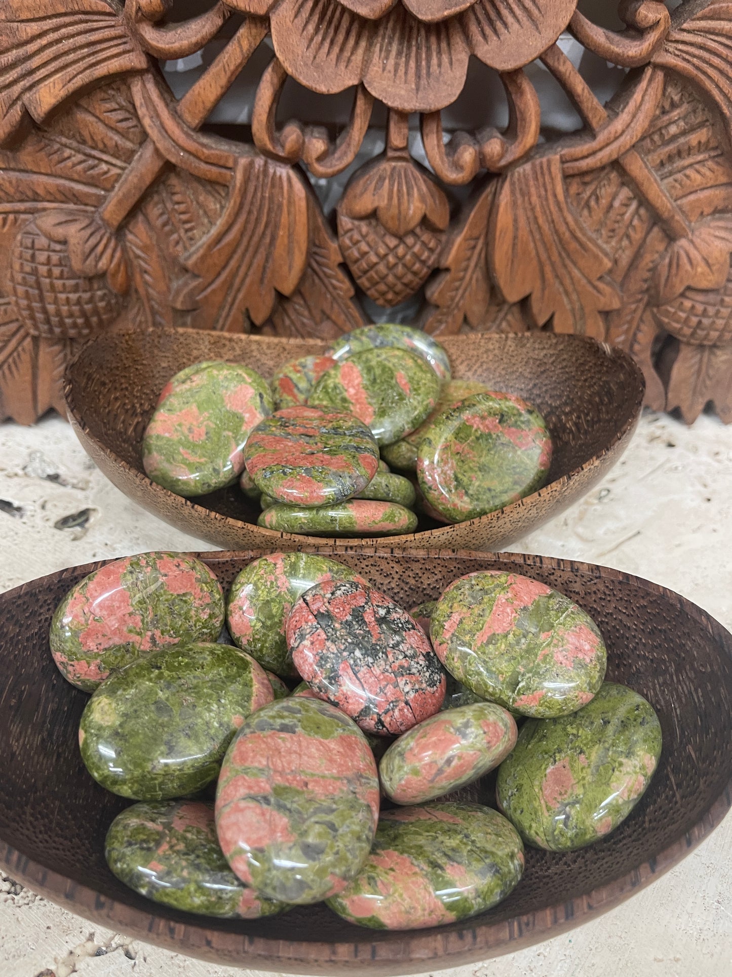 Unakite Palm Stones & Worry Stones