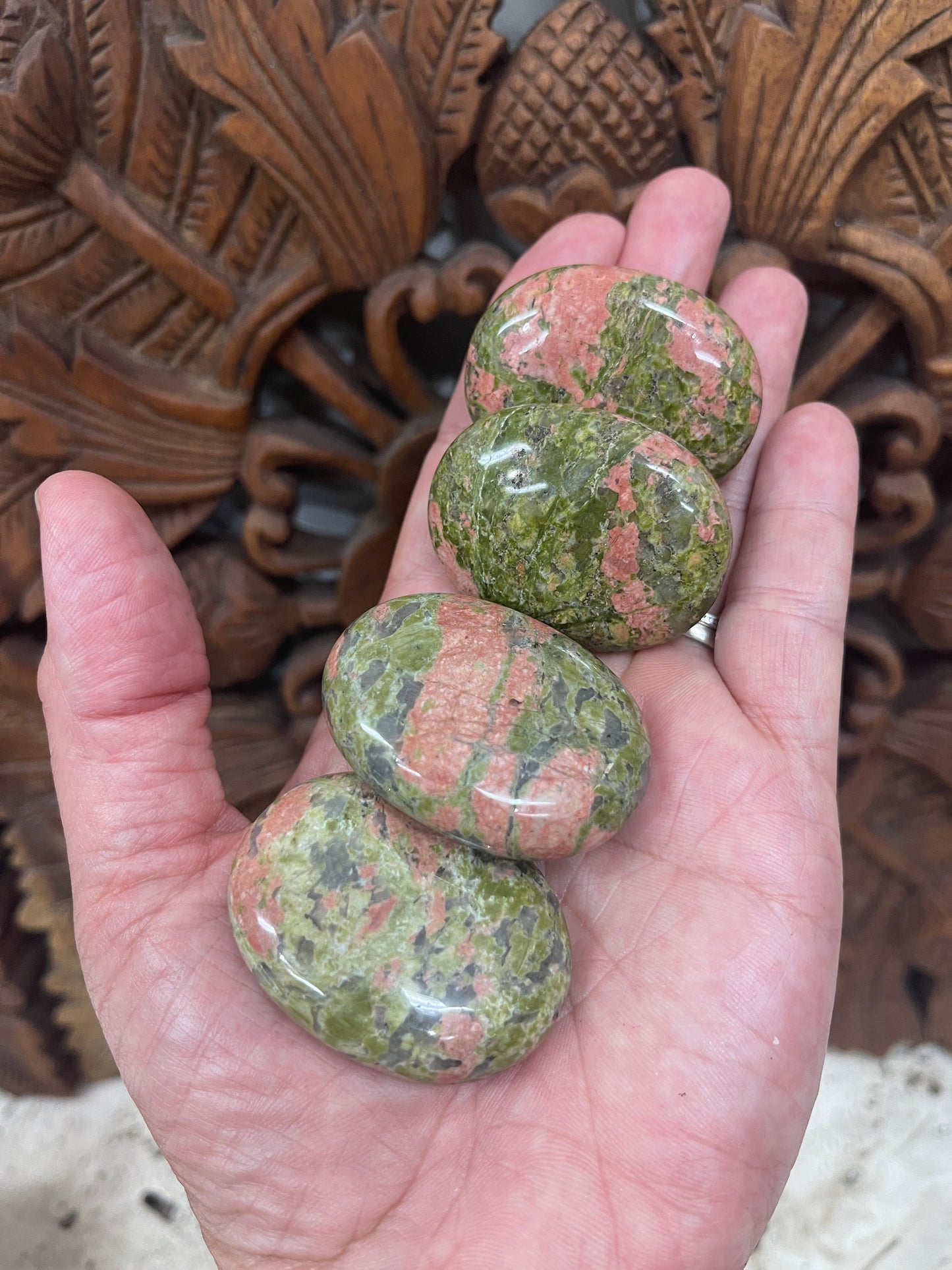 Unakite Palm Stones & Worry Stones