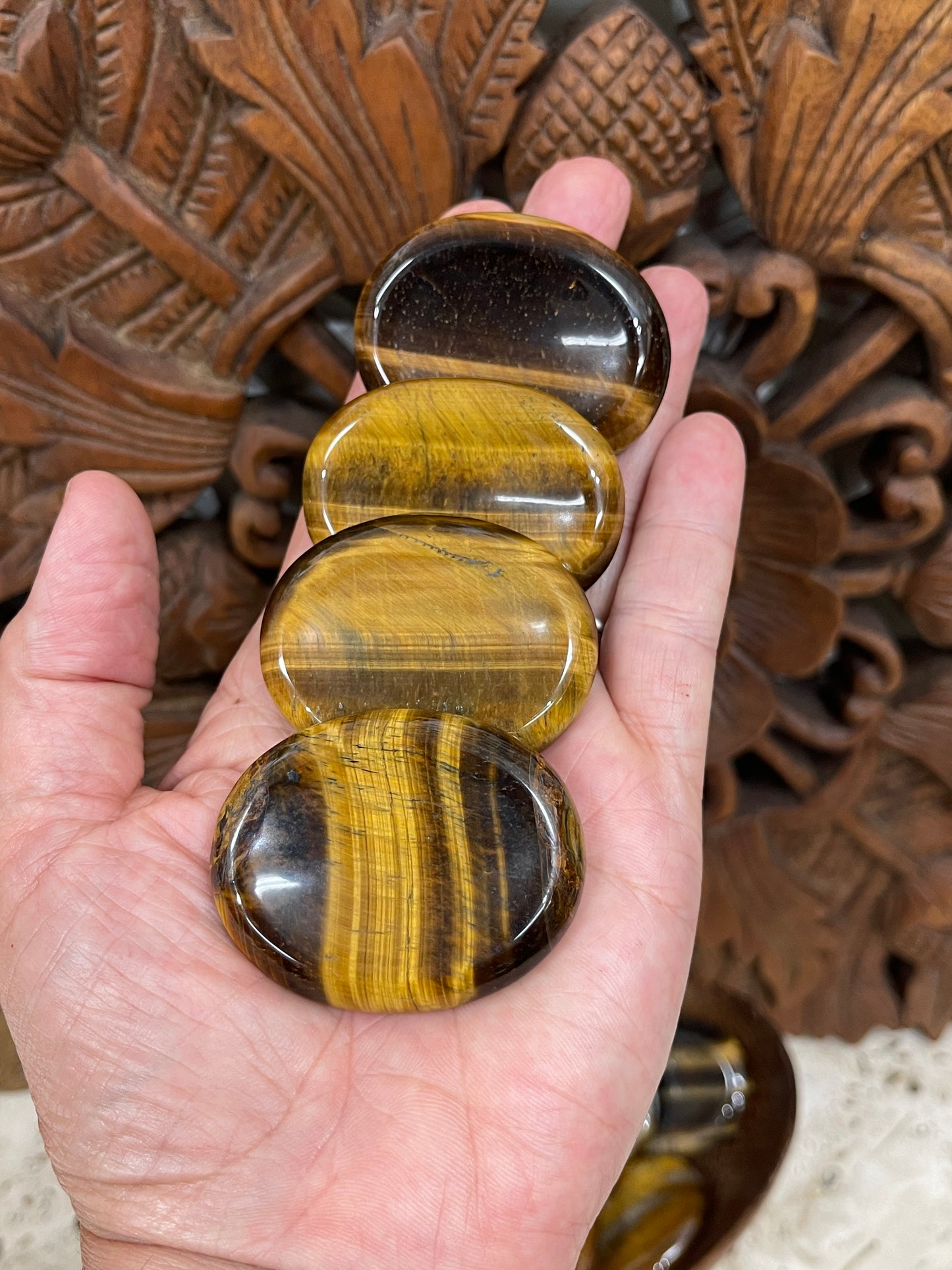 Tigers Eye Worry Stones