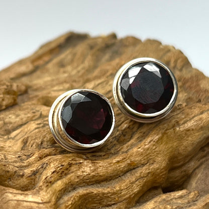 10mm Round Faceted Studs Earrings