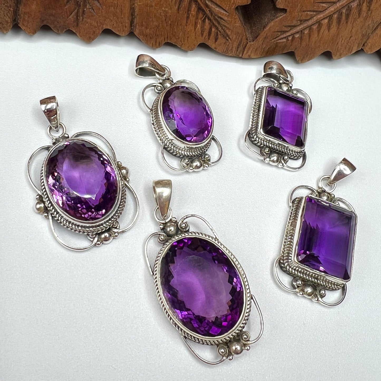 Natural Large Stone African Amethyst Pendants