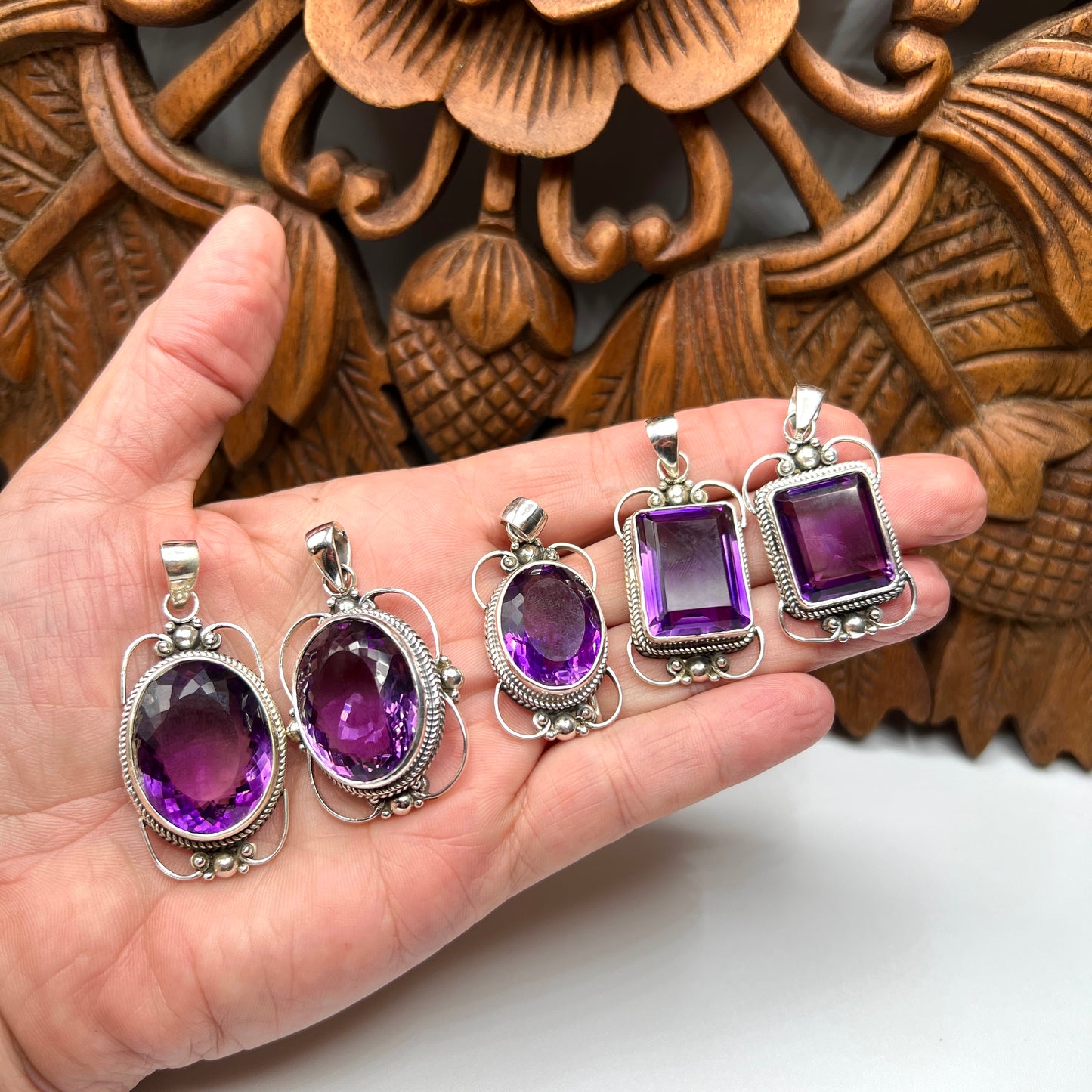 Natural Large Stone African Amethyst Pendants