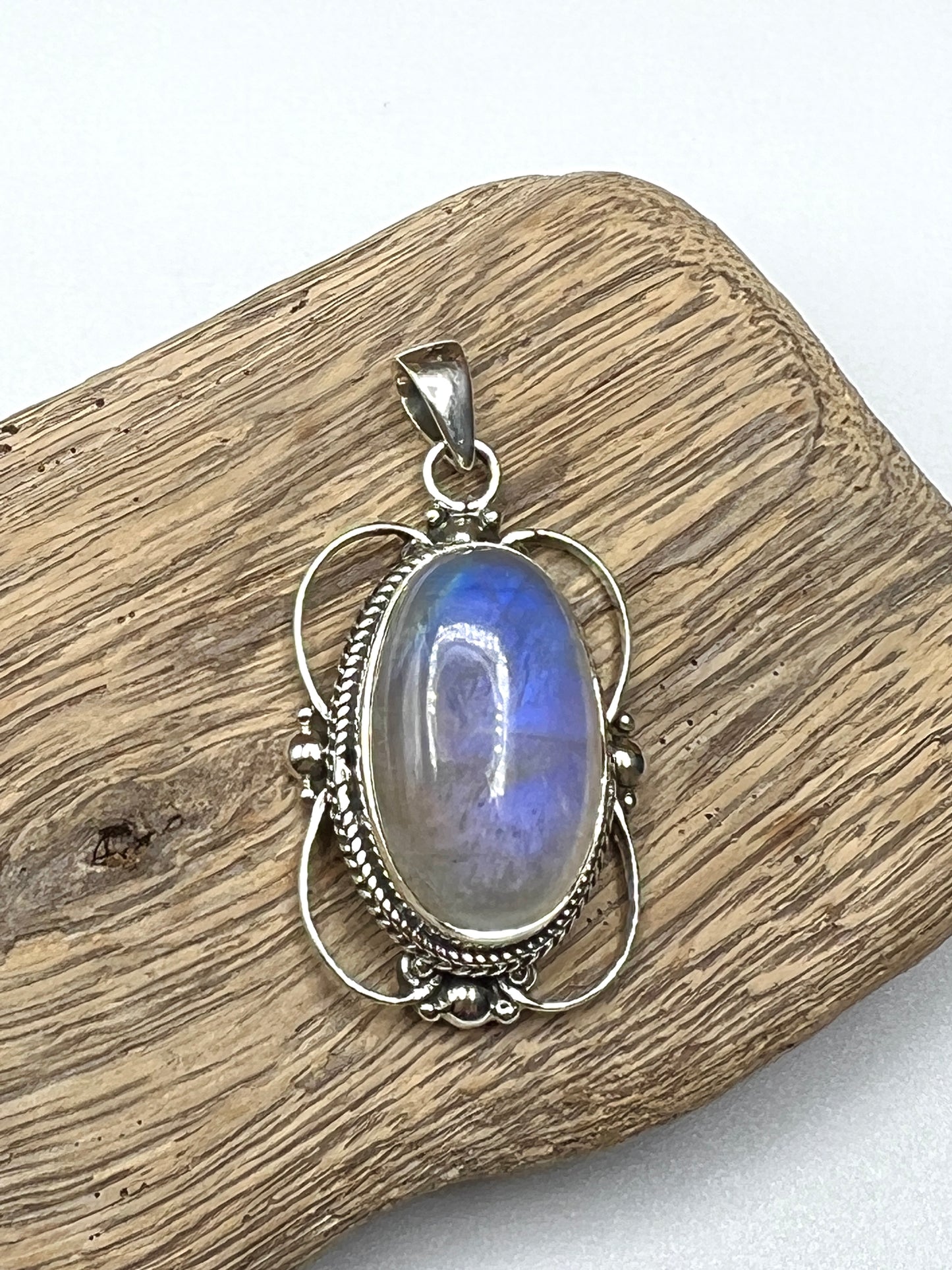 Large Victorian Mirror Moonstone Pendants