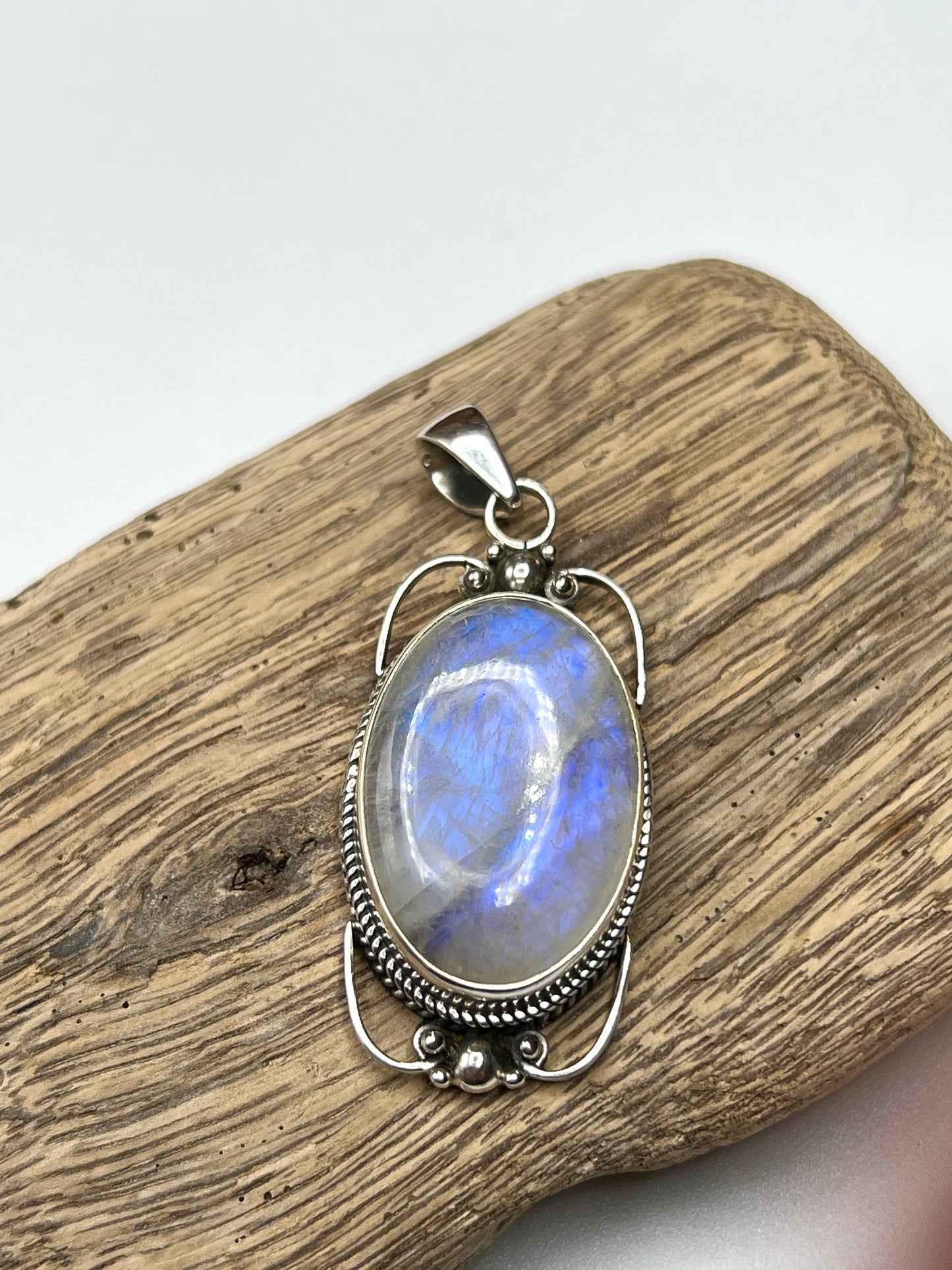 Large Victorian Mirror Moonstone Pendants