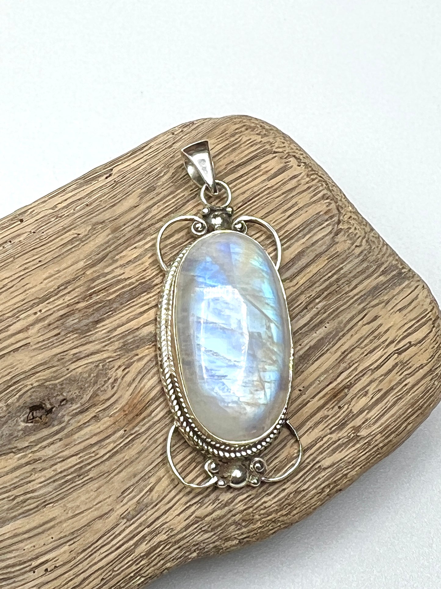 Large Victorian Mirror Moonstone Pendants