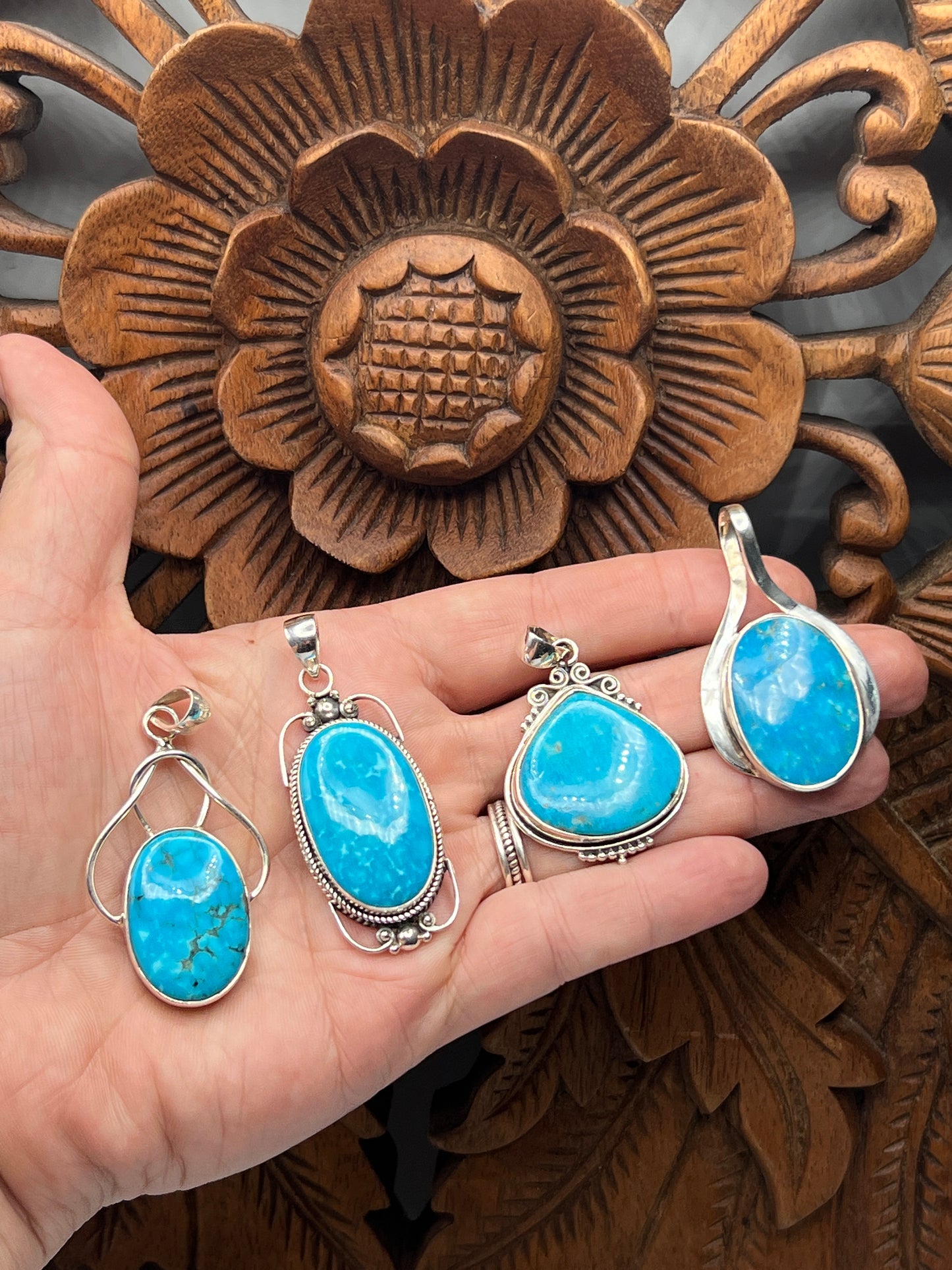 Natural Iranian Turquoise Pendants