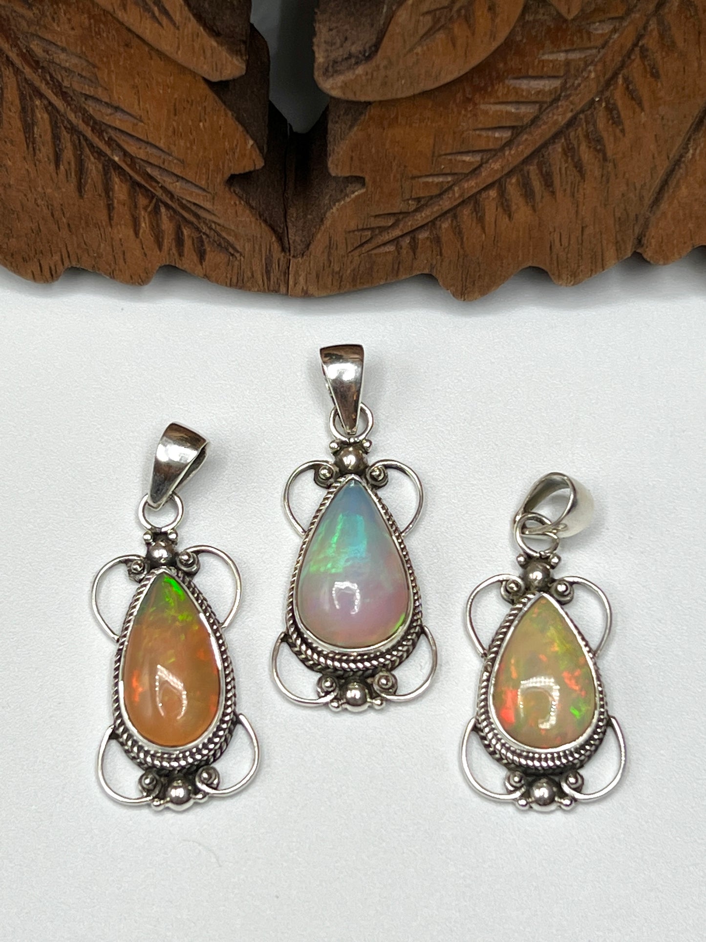 Rare Natural Large Stone Ethiopian Opal Pendants