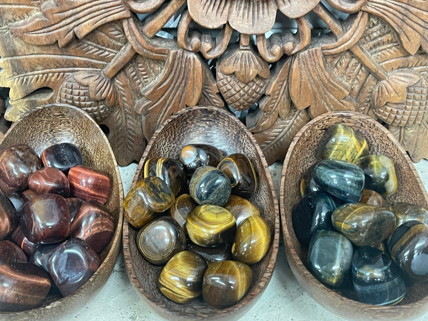 Large Tigers Eye Tumbles - Golden , Red or Blue Available