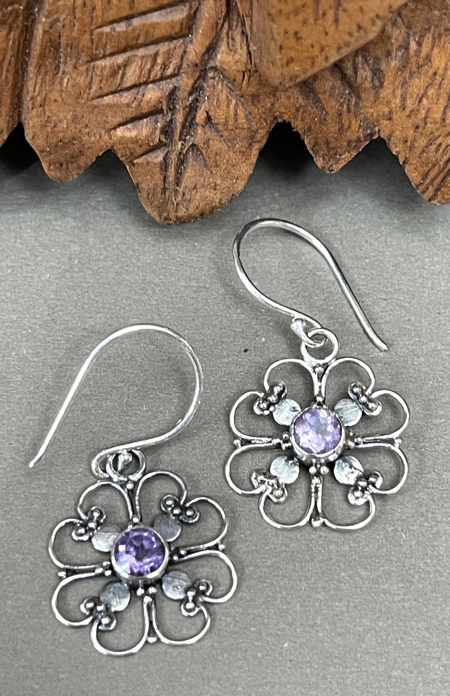 Balinese Flower Earrings | 5 Stones