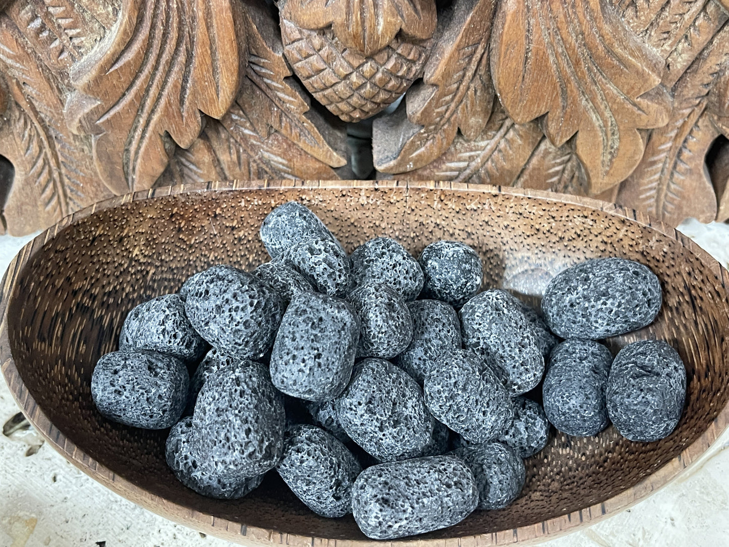 Black Lava Stone Palm Stones