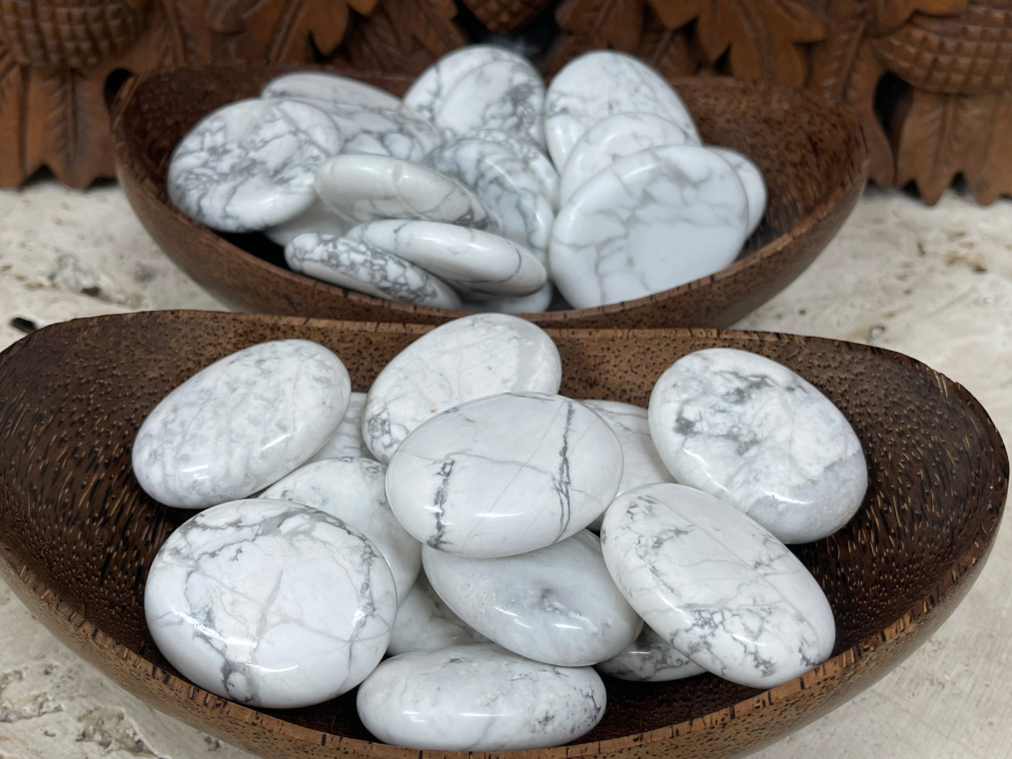 Howlite Palm Stones & Worry Stones