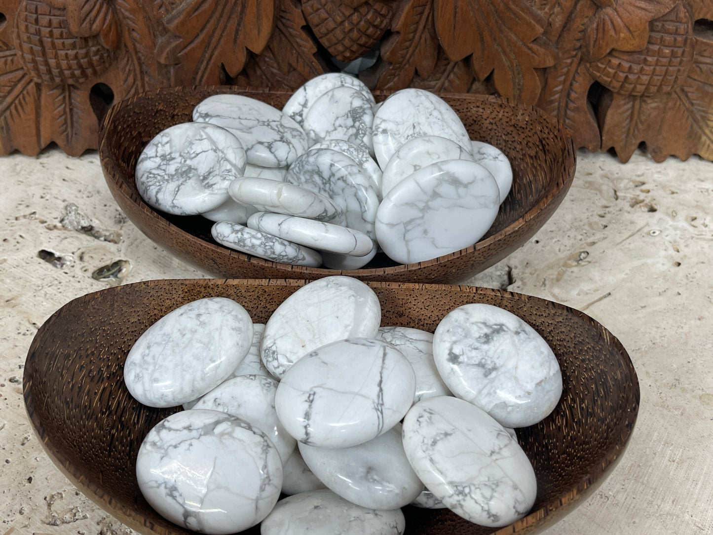 Howlite Palm Stones & Worry Stones