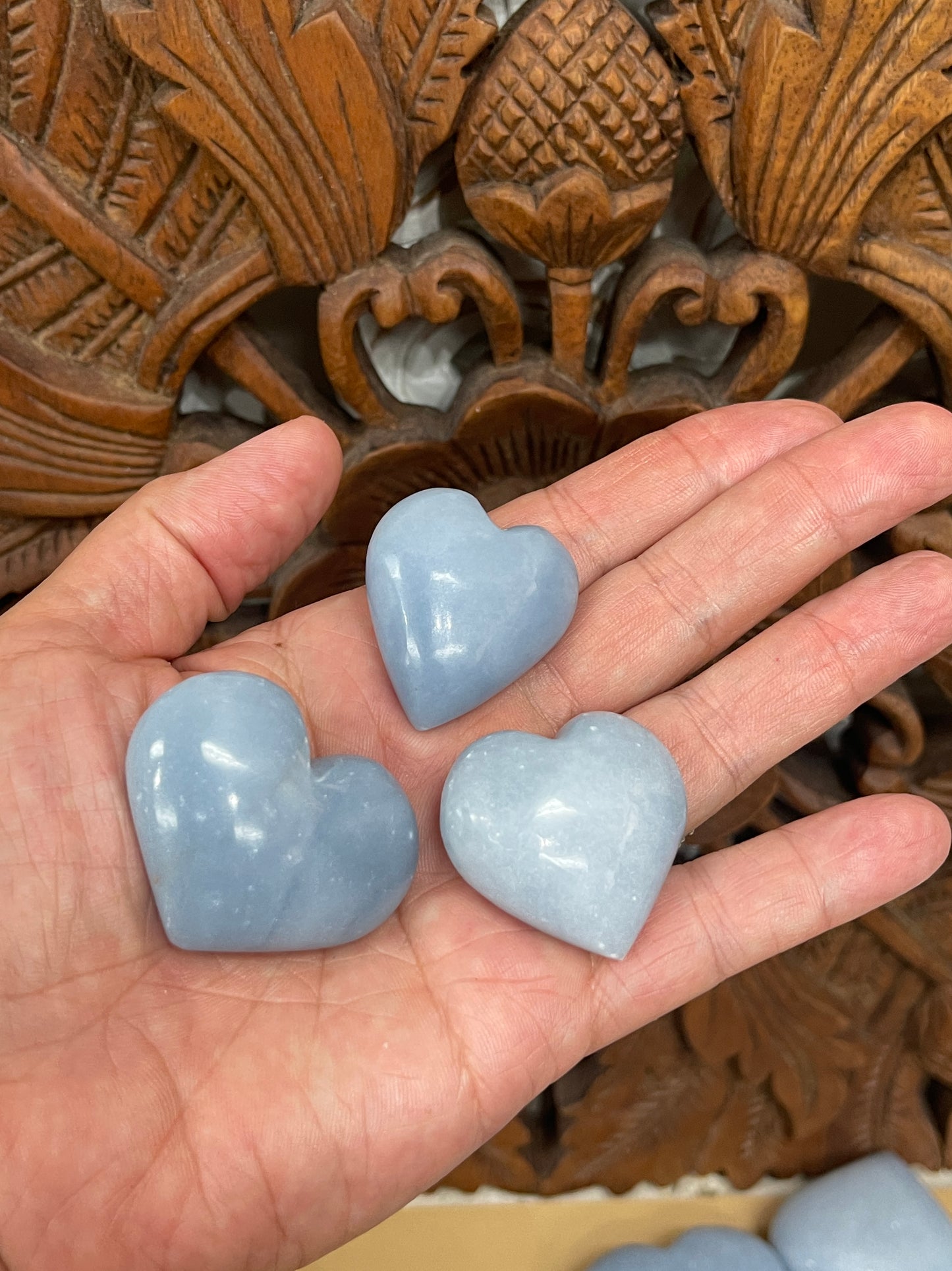 Angelite Hearts from Peru - 4 Sizes Available