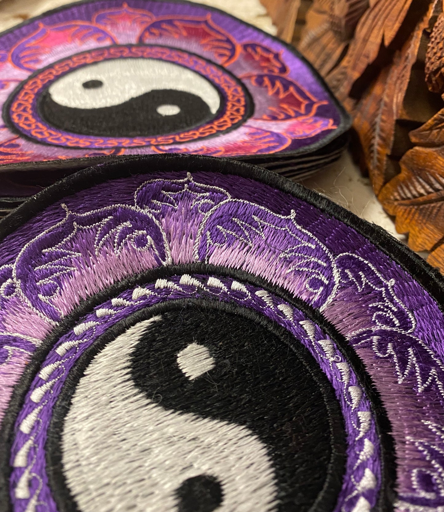 Handmade Yin & Yang Mandala Embroidered Patches