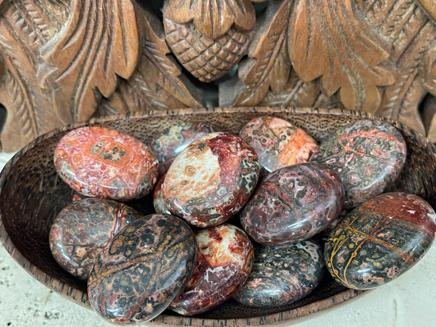 Leopard Skin Jasper Palm Stones