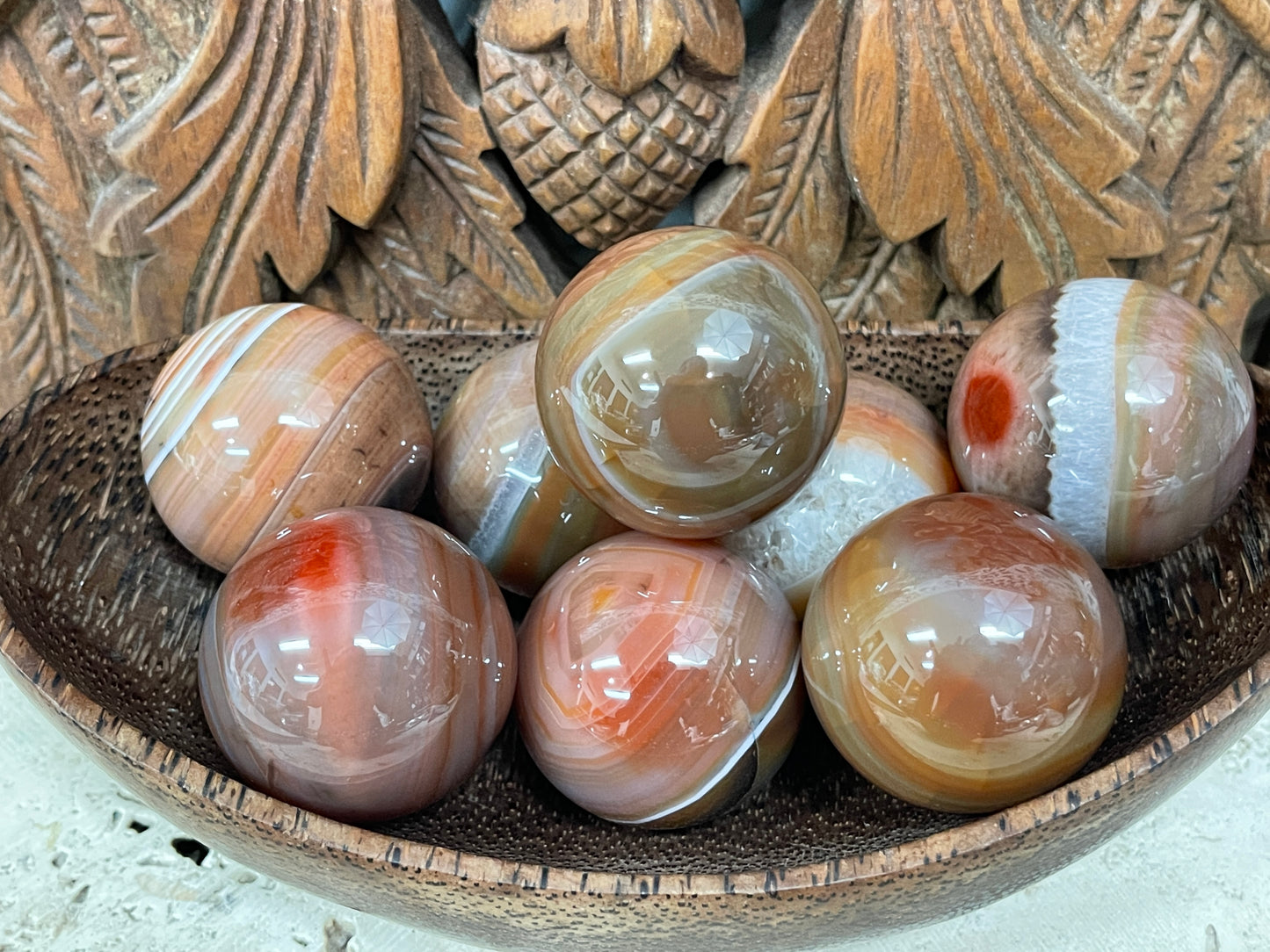 Banded Carnelian Spheres