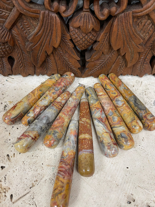 Yellow Crazy Lace Agate Wands