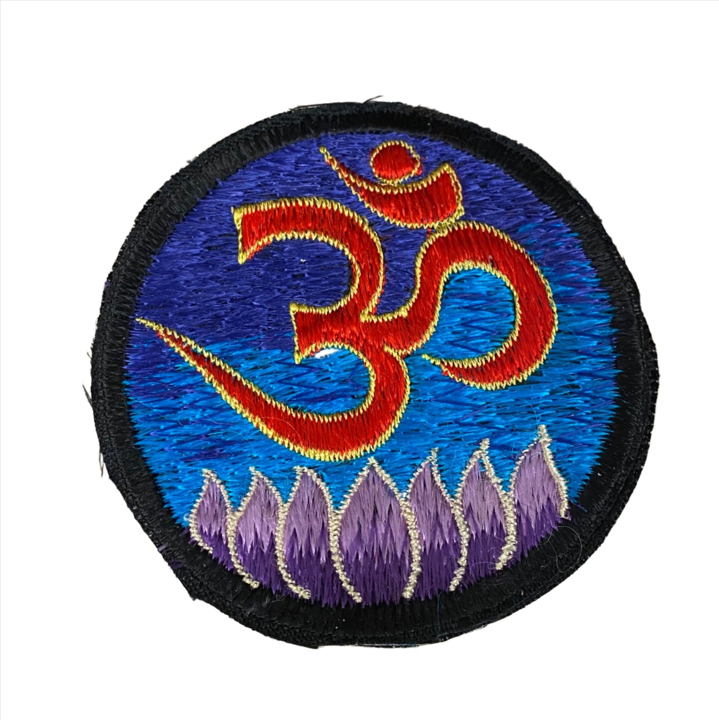 Handmade Blues Om Mandala Embroidered Patches