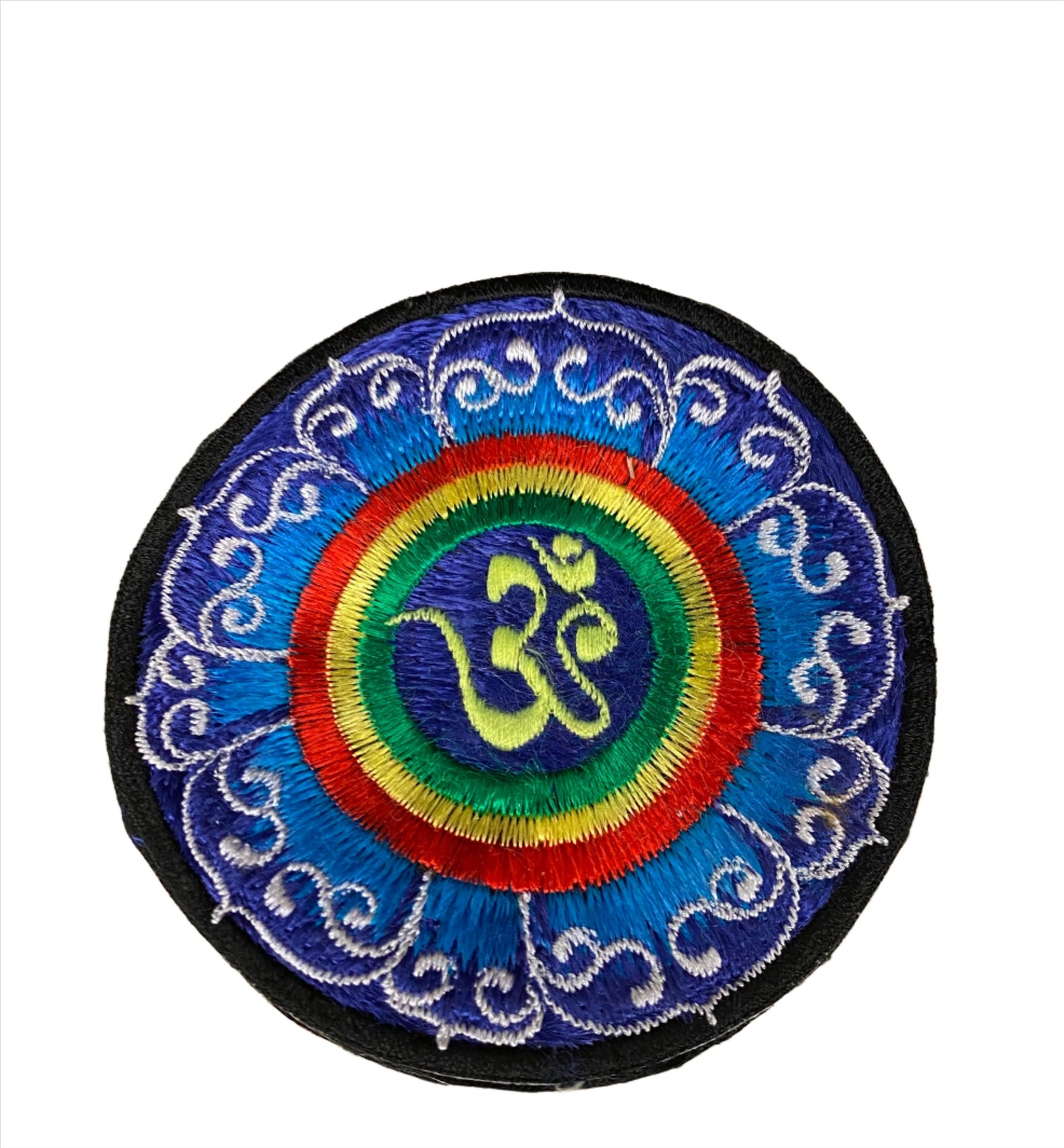 Handmade Blues Om Mandala Embroidered Patches