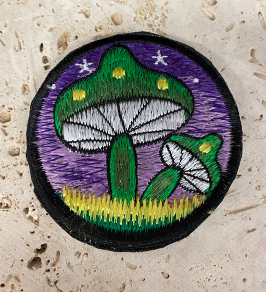 Handmade Embroidered Mushroom Patches