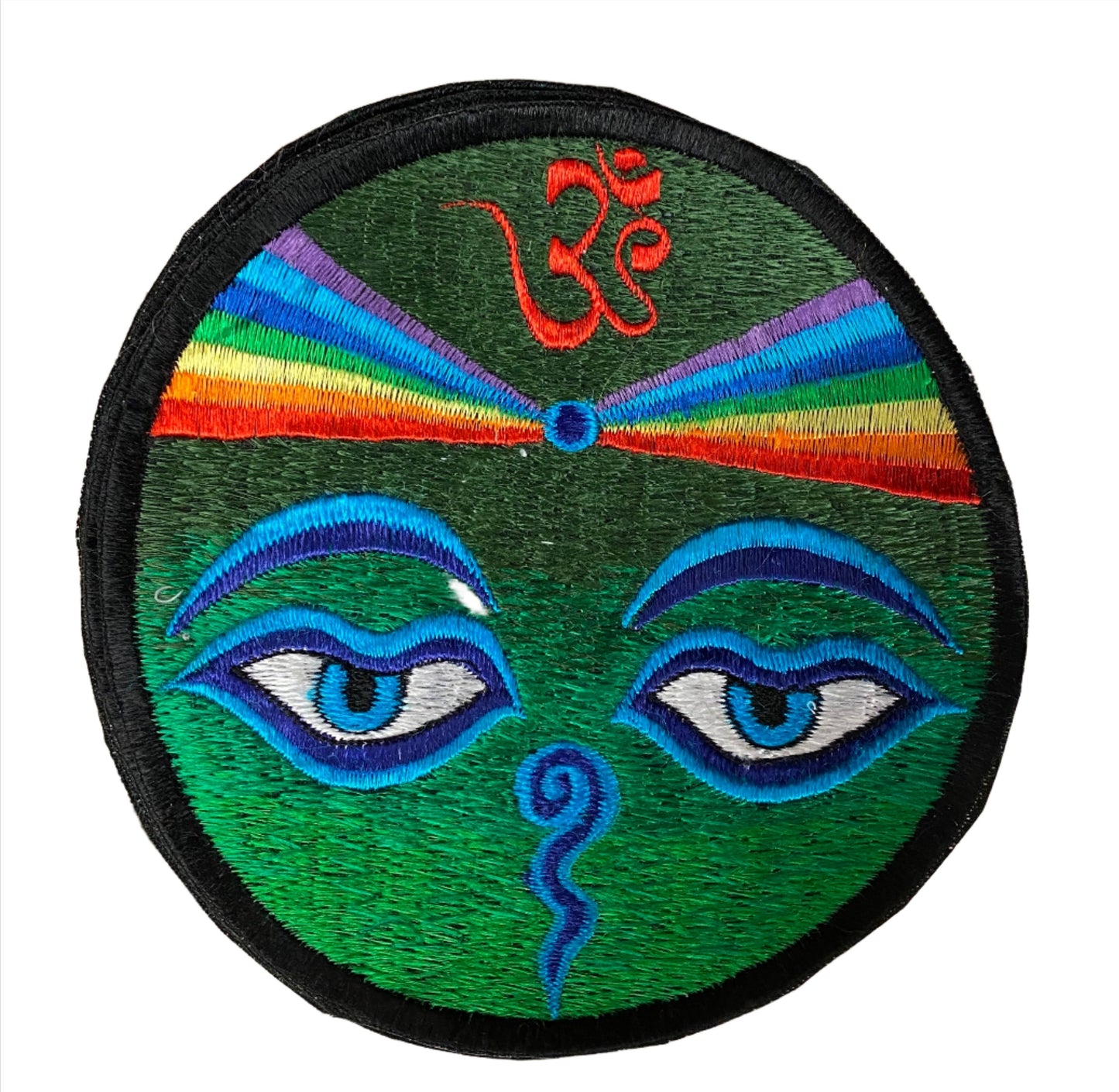 Handmade Embroidered Eyes of Buddha Rainbow Patches