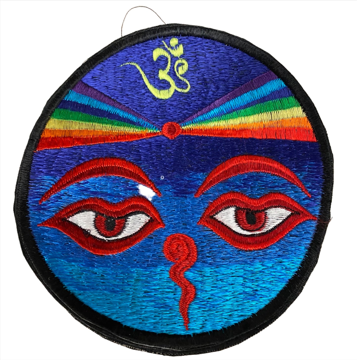 Handmade Embroidered Eyes of Buddha Rainbow Patches