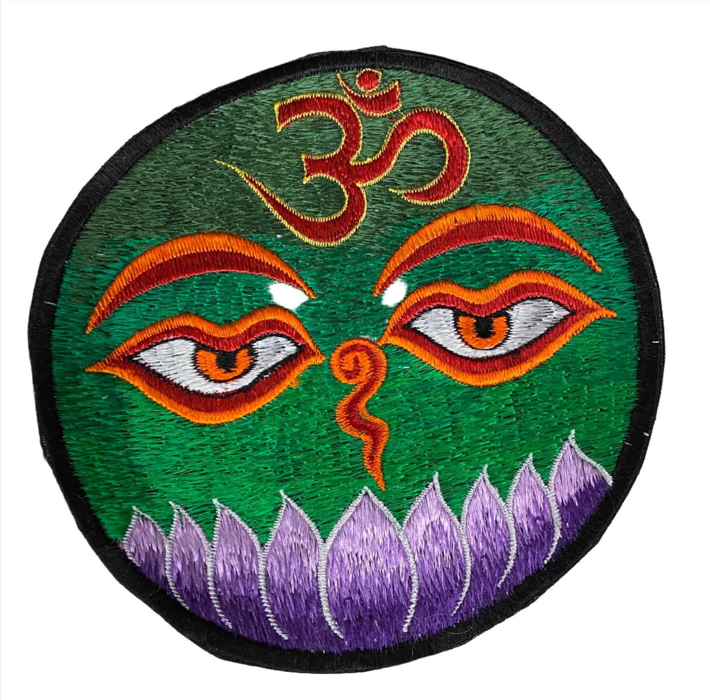 Handmade Embroidered Eyes of Buddha Rainbow Patches