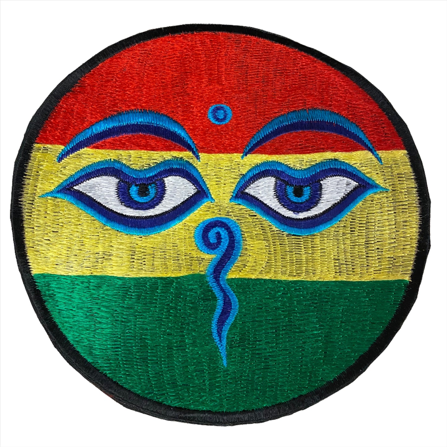 Handmade Embroidered Eyes of Buddha Rainbow Patches