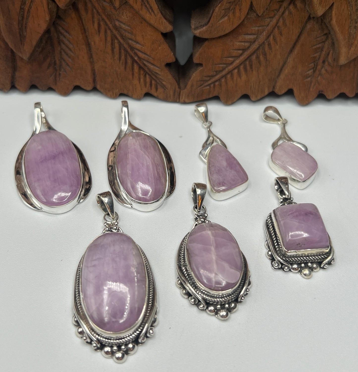 Large Stone Kunzite Pendants