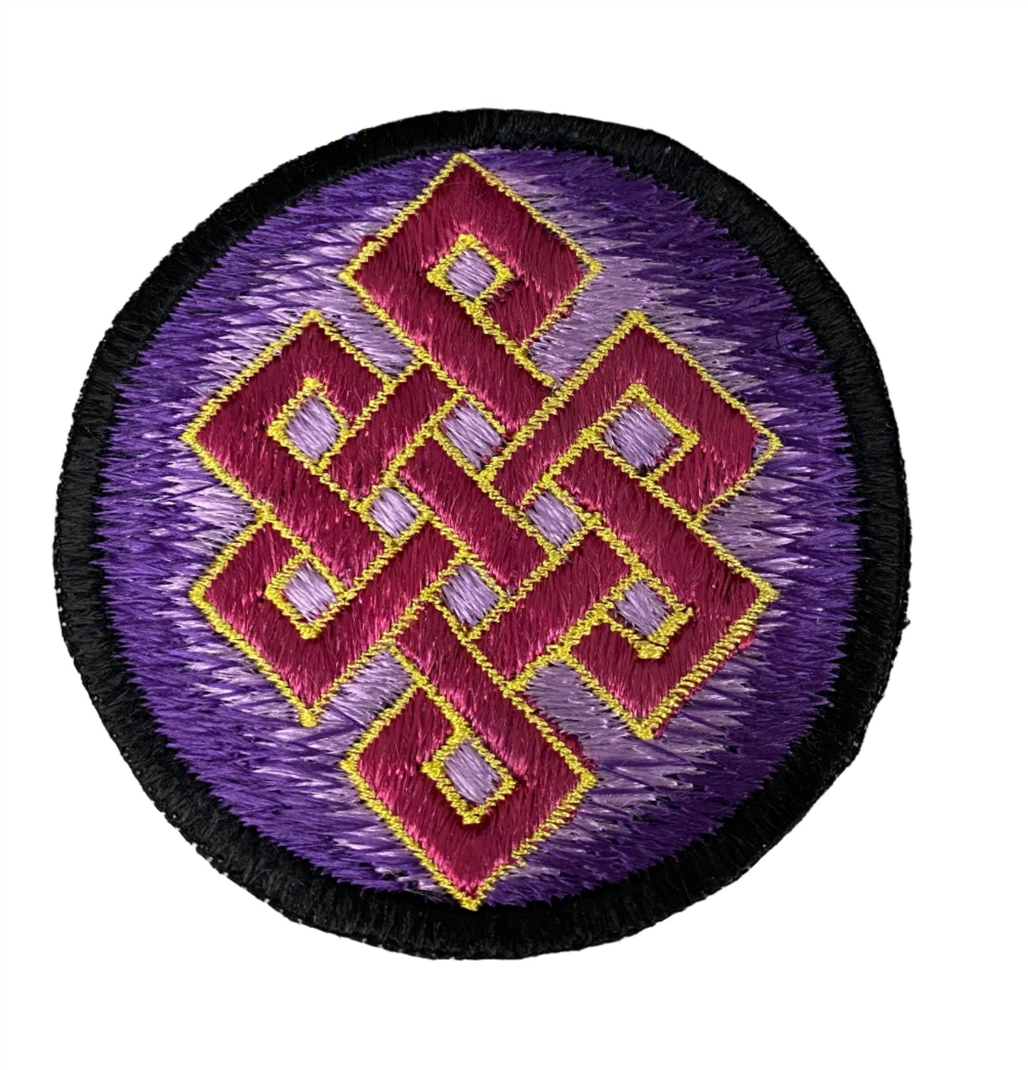 Handmade Embroidered Buddhist Endless Knot Rainbow Patches